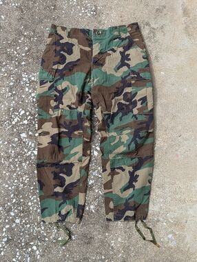 Vintage Woodland Camouflage Tactical Pants - Green/Brown/Black - Short